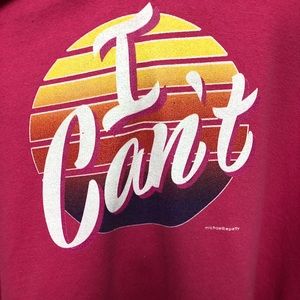 “I can’t” hoodie in pink 4XL plus size